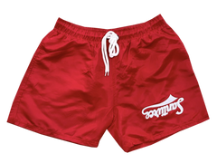 SANTURCE RED EMBROIDERY SHORTS