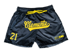 CLEMENTE BLACK EMBROIDERY SHORTS