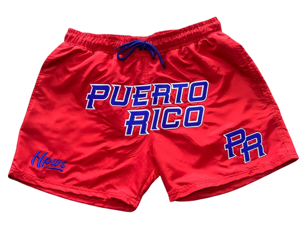 PUERTO RICO WBC RED EMBROIDERY SHORTS